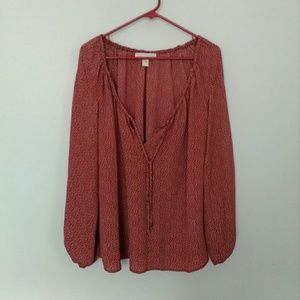 Michael Kors long sleeve tunic peasant top